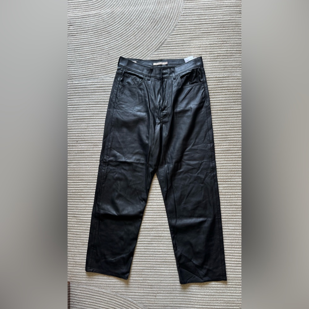 Levi's FAUX LEATHER RIBCAGE STRAIGHT JEANS